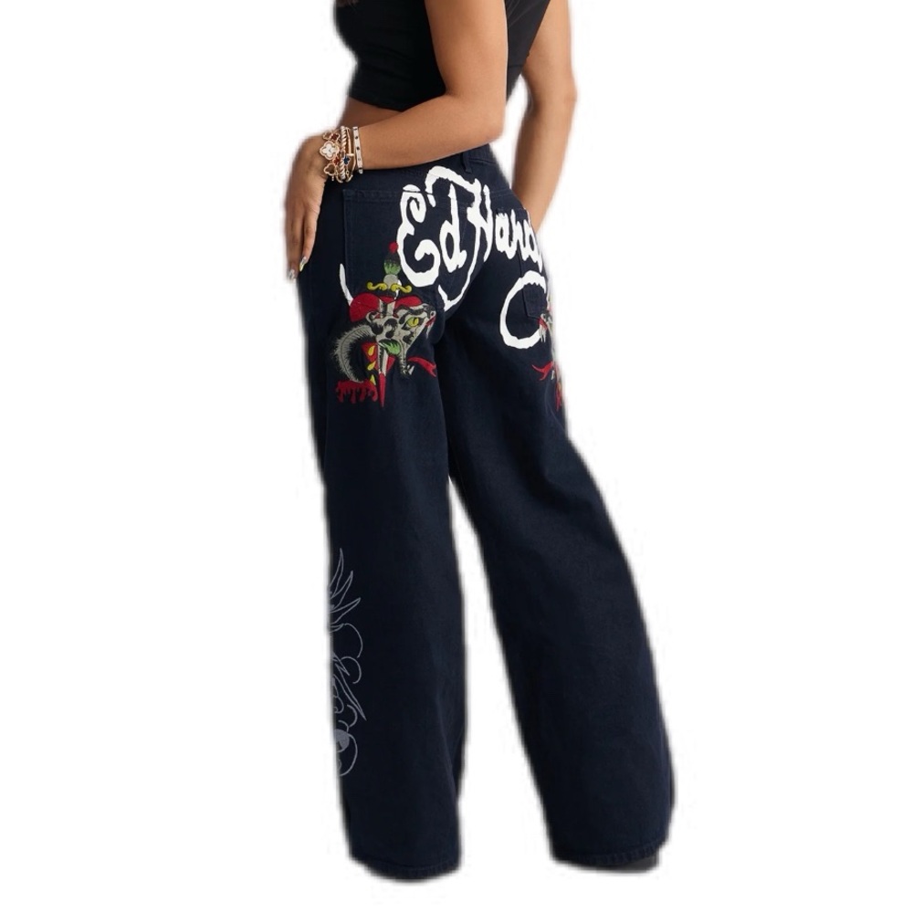 Ed Hardy Women's Baggy Wide-Leg Denim Jean